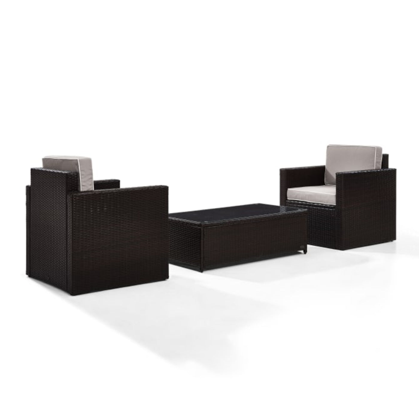 Crosley Palm Harbor 130.50 Inch 3pc Outdoor Wicker Chair Set - KO70004BR
