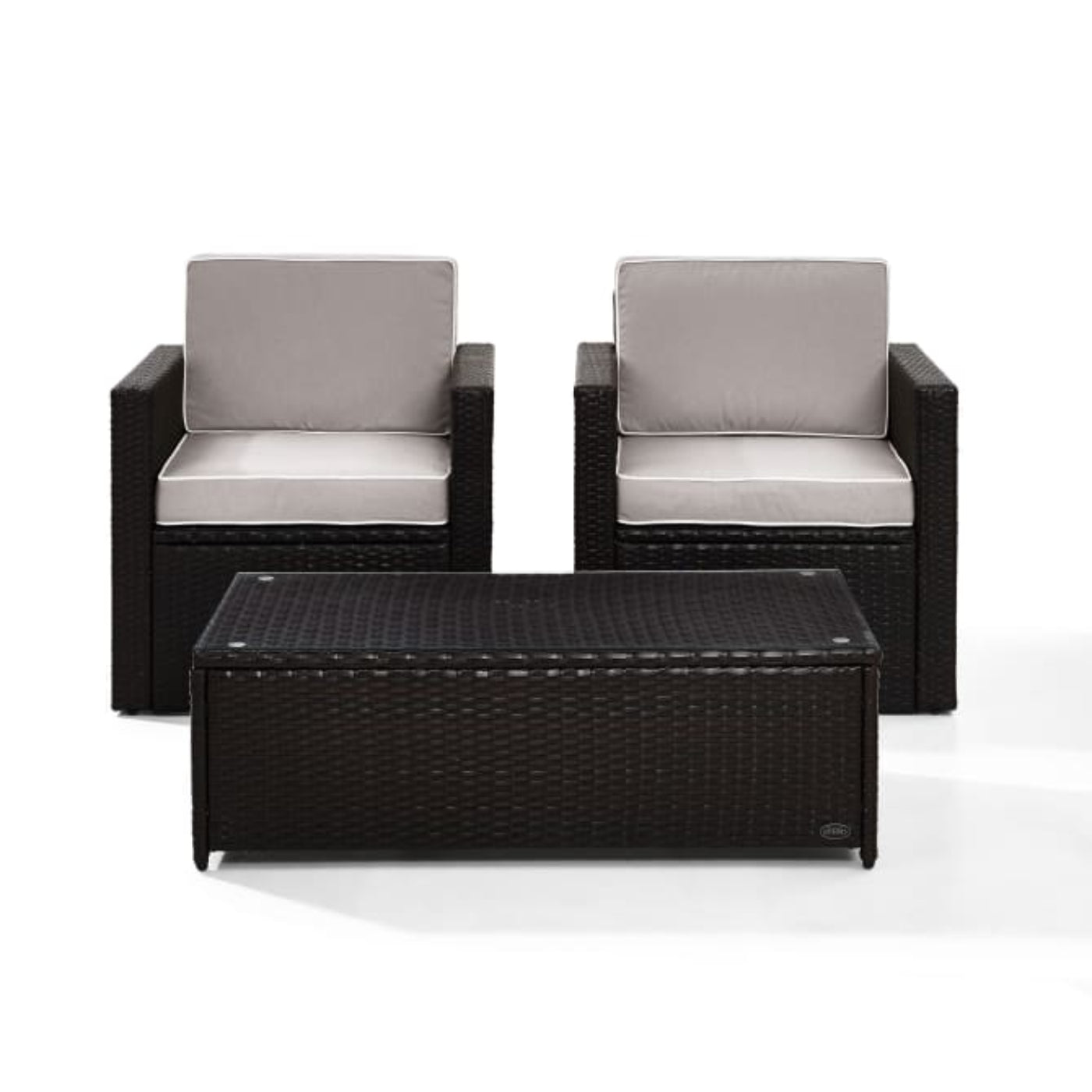 Crosley Palm Harbor 130.50 Inch 3pc Outdoor Wicker Chair Set - KO70004BR
