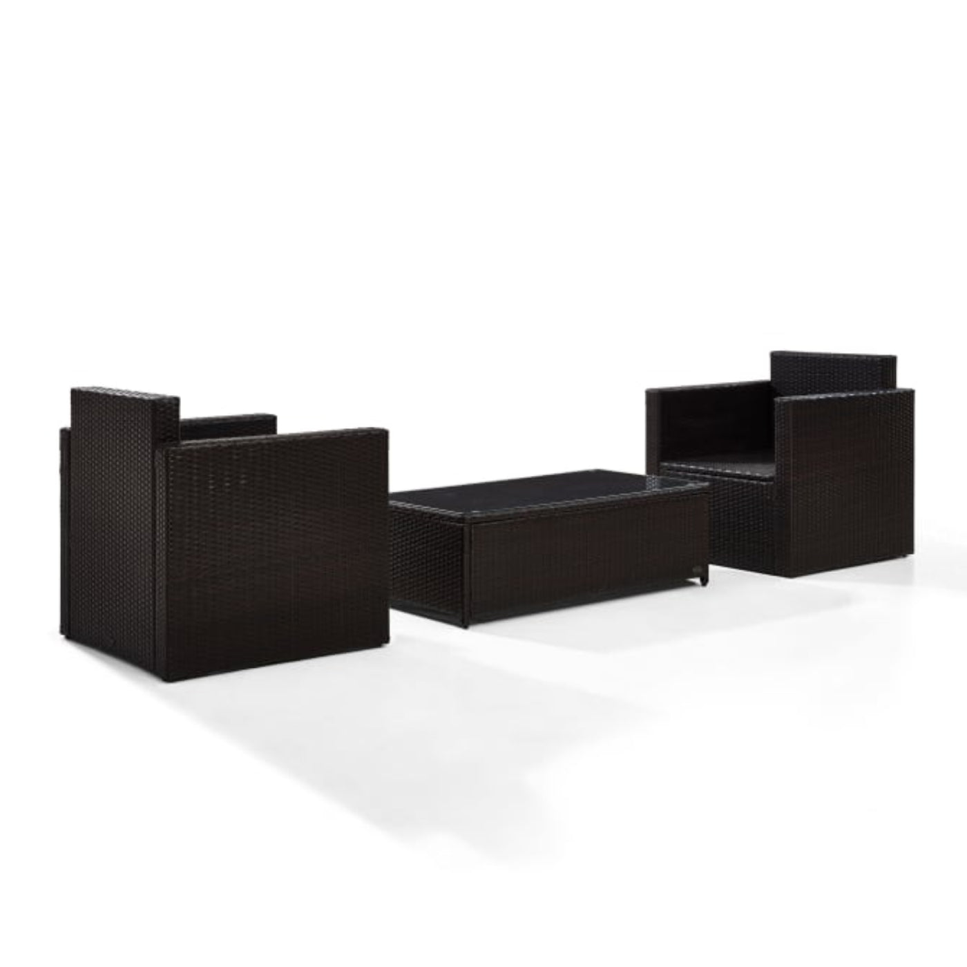Crosley Palm Harbor 130.50 Inch 3pc Outdoor Wicker Chair Set - KO70004BR