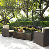 Crosley Palm Harbor 130.50 Inch 3pc Outdoor Wicker Chair Set - KO70004BR