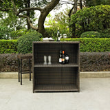 Crosley Palm Harbor 39 Inch 3pc Outdoor Wicker Bar Set Brown - KO70009BR