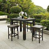Crosley Palm Harbor 5pc Outdoor Wicker Counter Height Dining Set Brown - KO70010BR