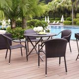 Crosley Palm Harbor 111 Inch 5pc Outdoor Wicker Dining Set Brown - KO70012BR