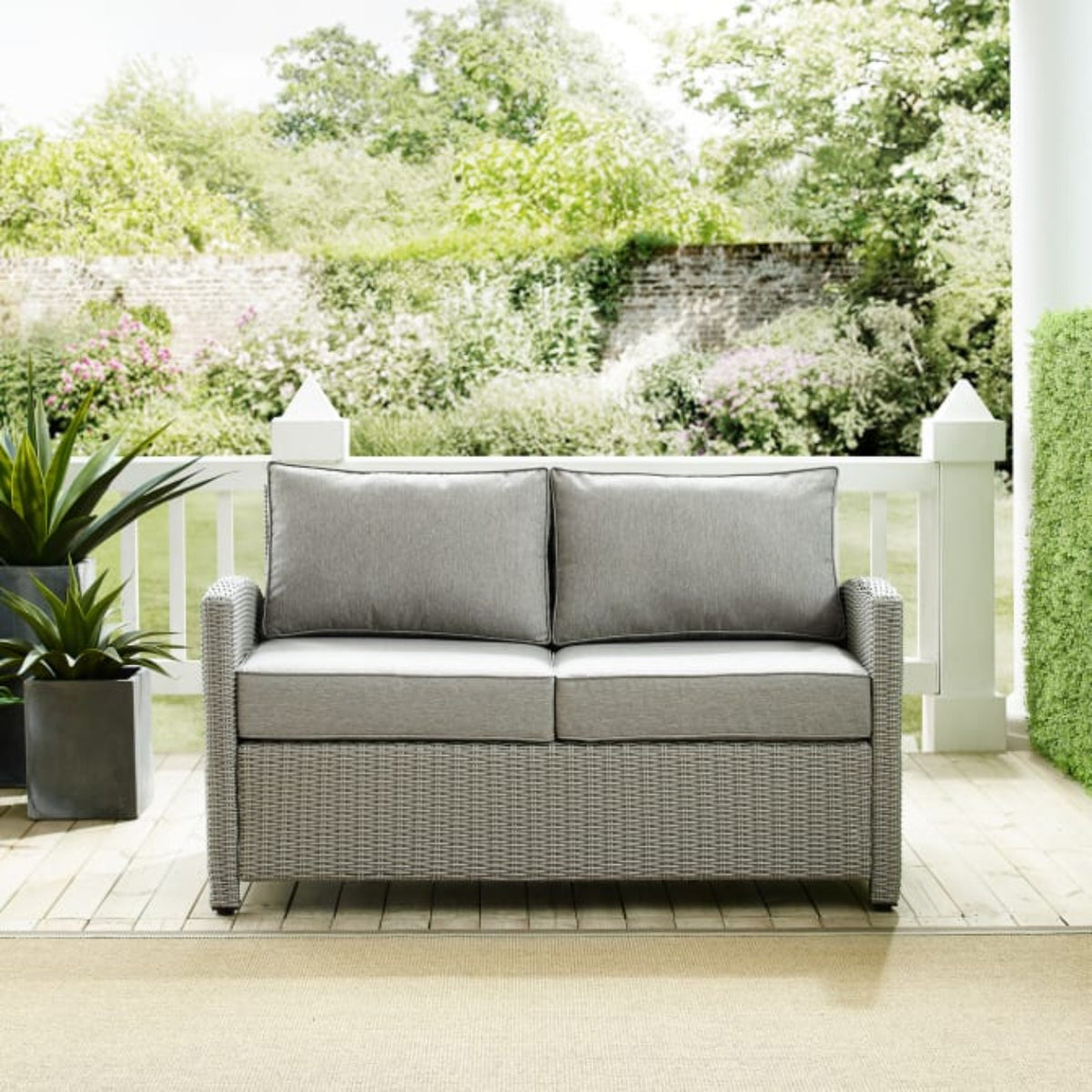 Crosley Bradenton 55 Inch Outdoor Wicker Loveseat - KO70022