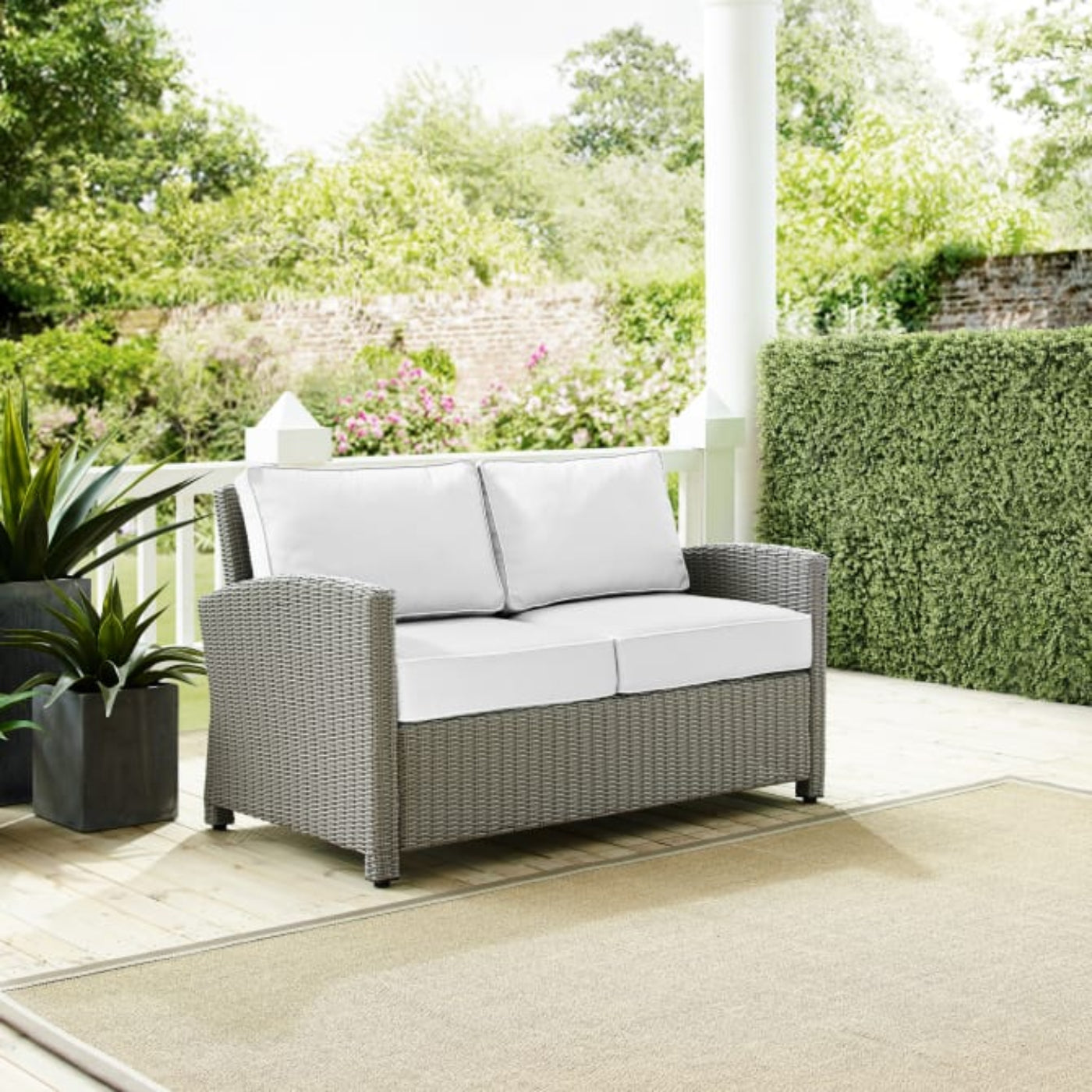 Crosley Bradenton 55 Inch Outdoor Wicker Loveseat - KO70022