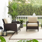 Crosley Kiawah 70 Inch 2pc Outdoor Wicker Chair Set - KO70030BR