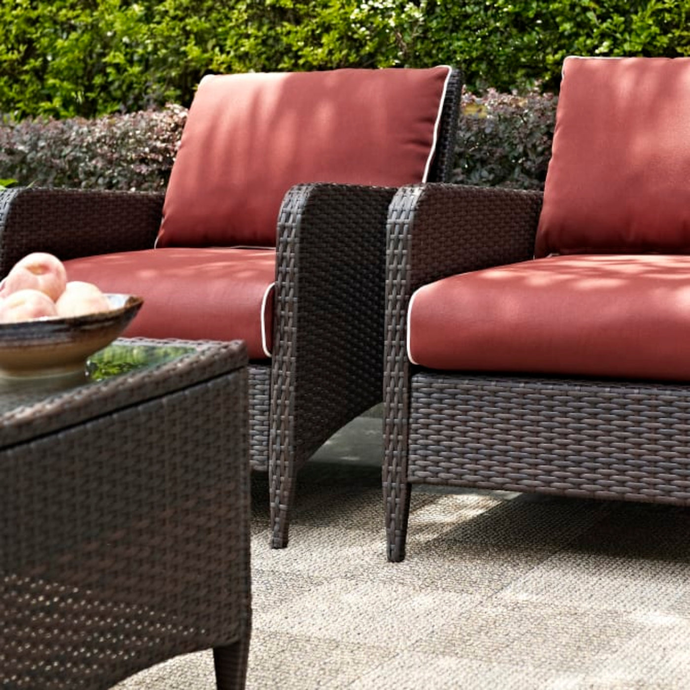 Crosley Kiawah 70 Inch 2pc Outdoor Wicker Chair Set - KO70030BR