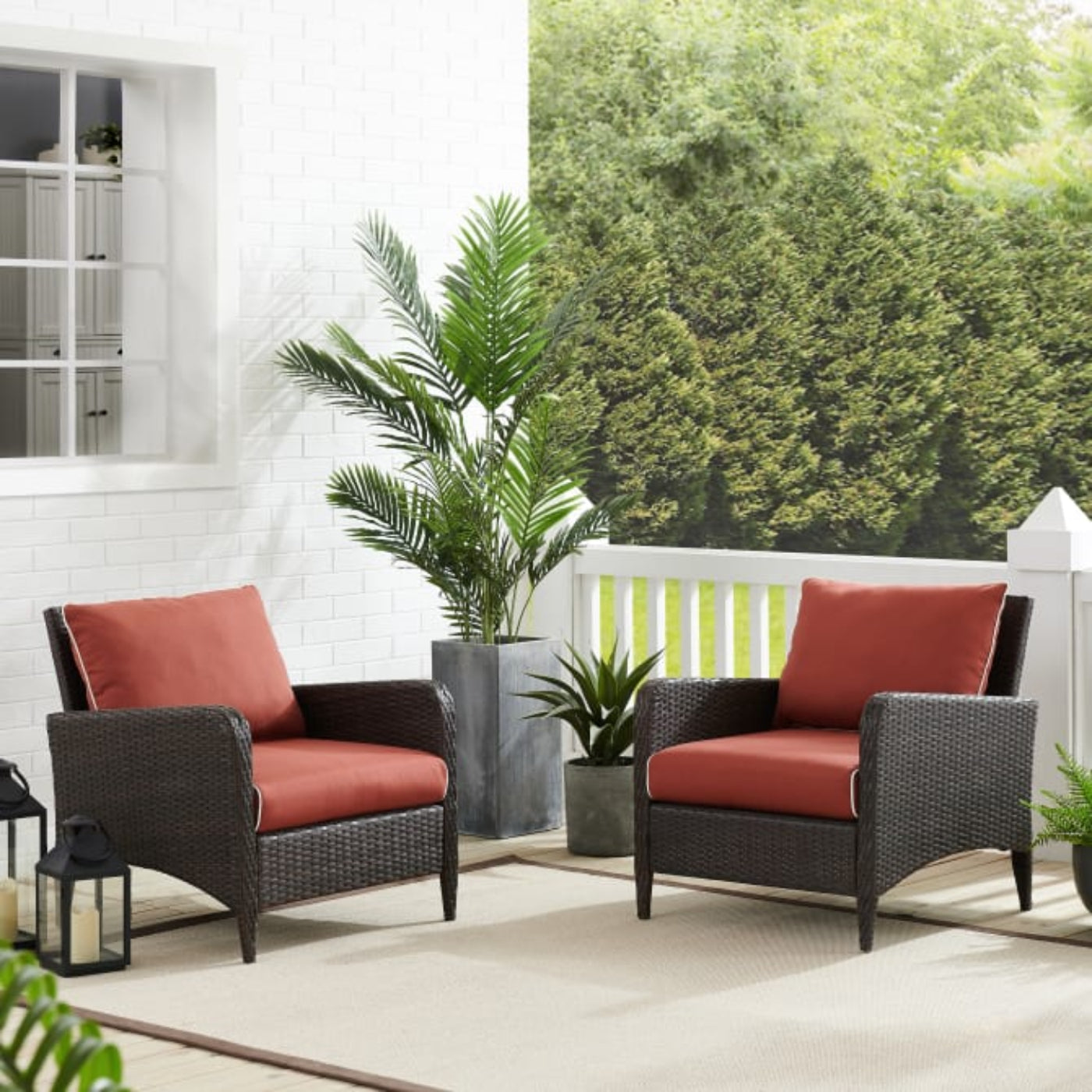 Crosley Kiawah 70 Inch 2pc Outdoor Wicker Chair Set - KO70030BR