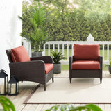 Crosley Kiawah 70 Inch 2pc Outdoor Wicker Chair Set - KO70030BR