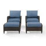 Crosley Kiawah 69 Inch 4pc Outdoor Wicker Chair Set - KO70033BR