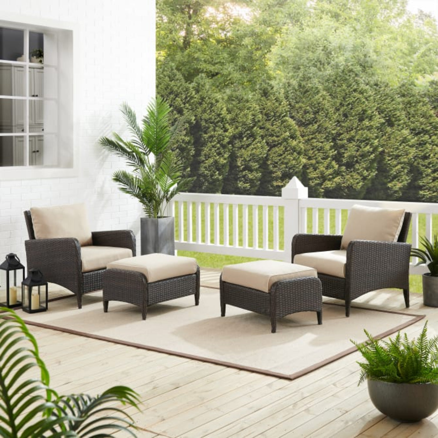 Crosley Kiawah 69 Inch 4pc Outdoor Wicker Chair Set - KO70033BR