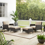 Crosley Kiawah 69 Inch 4pc Outdoor Wicker Chair Set - KO70033BR