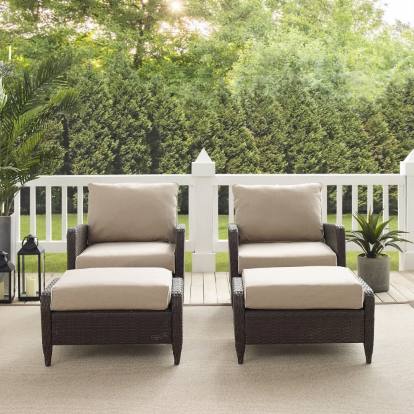 Crosley Kiawah 69 Inch 4pc Outdoor Wicker Chair Set - KO70033BR