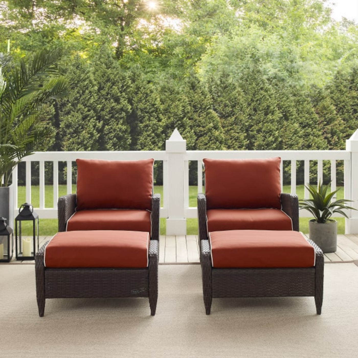Crosley Kiawah 69 Inch 4pc Outdoor Wicker Chair Set - KO70033BR