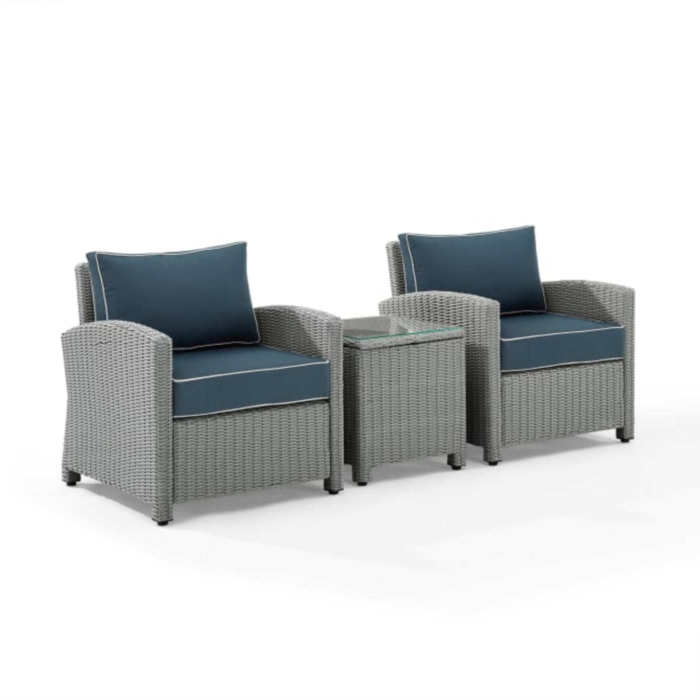 Crosley Bradenton 95 Inch 3pc Outdoor Wicker Armchair Set - KO70052GY