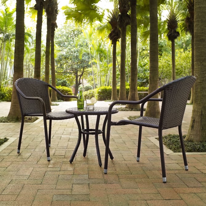 Crosley Palm Harbor 90 Inch 3pc Outdoor Wicker Chair Set - KO70060