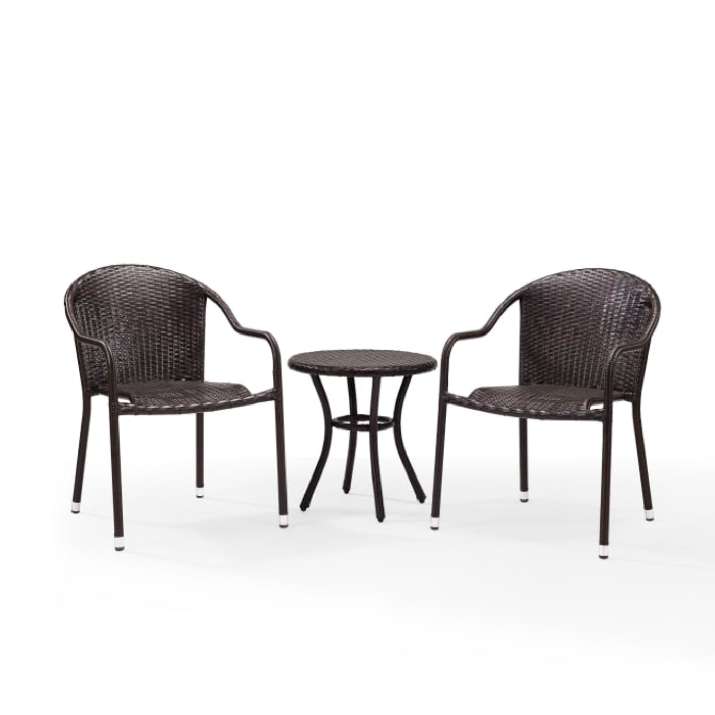 Crosley Palm Harbor 86.50 Inch 3pc Outdoor Wicker Swivel Chair Set - KO70058BR
