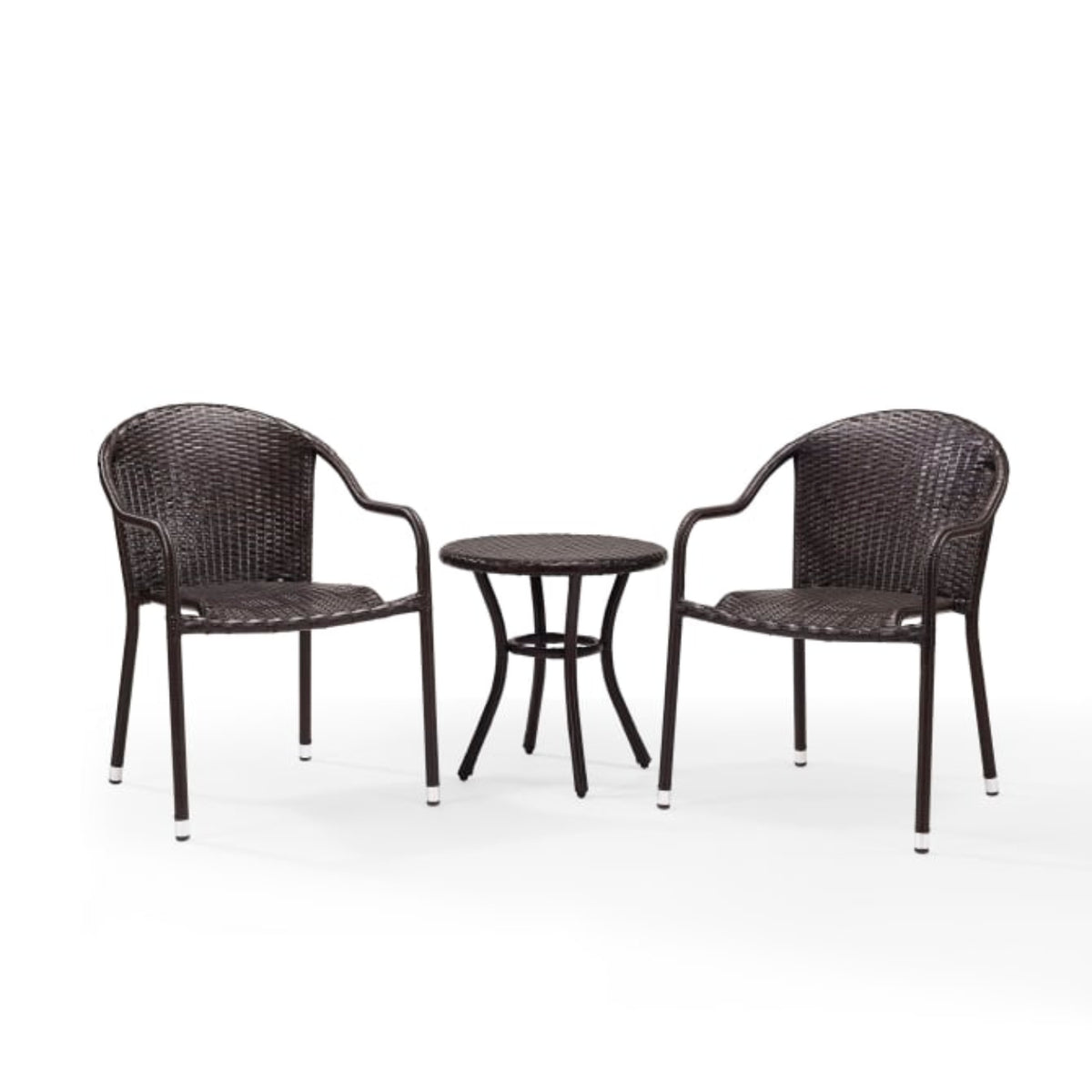 Crosley Palm Harbor 86.50 Inch 3pc Outdoor Wicker Swivel Chair Set - KO70058BR