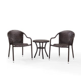 Crosley Palm Harbor 86.50 Inch 3pc Outdoor Wicker Swivel Chair Set - KO70058BR