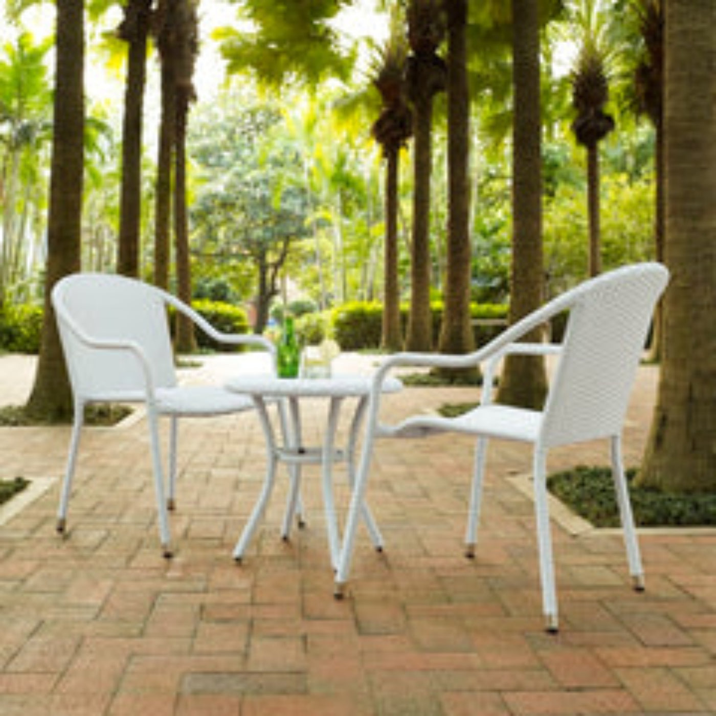 Crosley Palm Harbor 86.50 Inch 3pc Outdoor Wicker Swivel Chair Set - KO70058BR