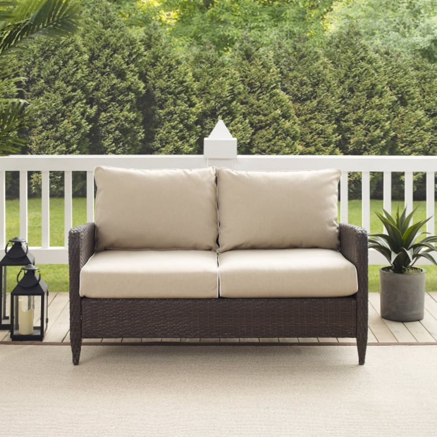 Crosley Kiawah 51 Inch Outdoor Wicker Loveseat - KO70065BR