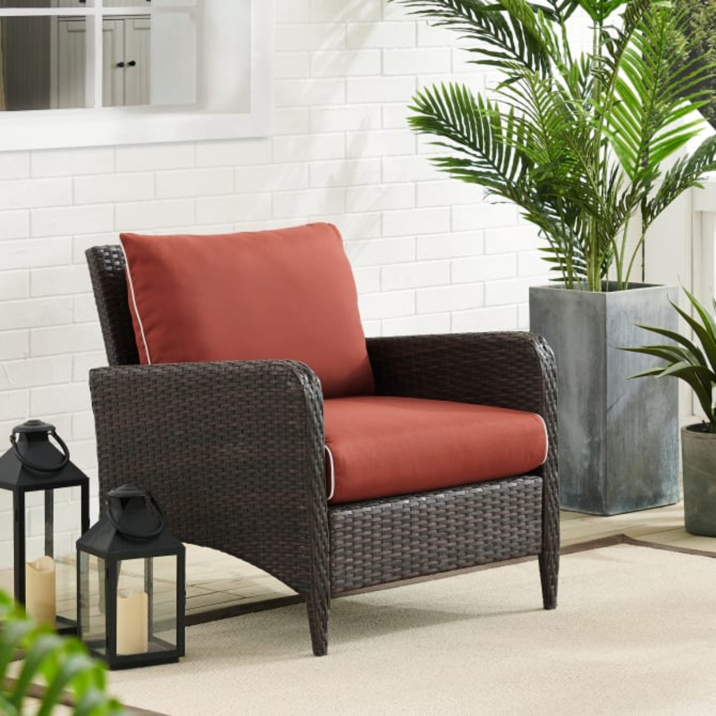 Crosley Kiawah 27 Inch Outdoor Wicker Armchair - KO70066BR