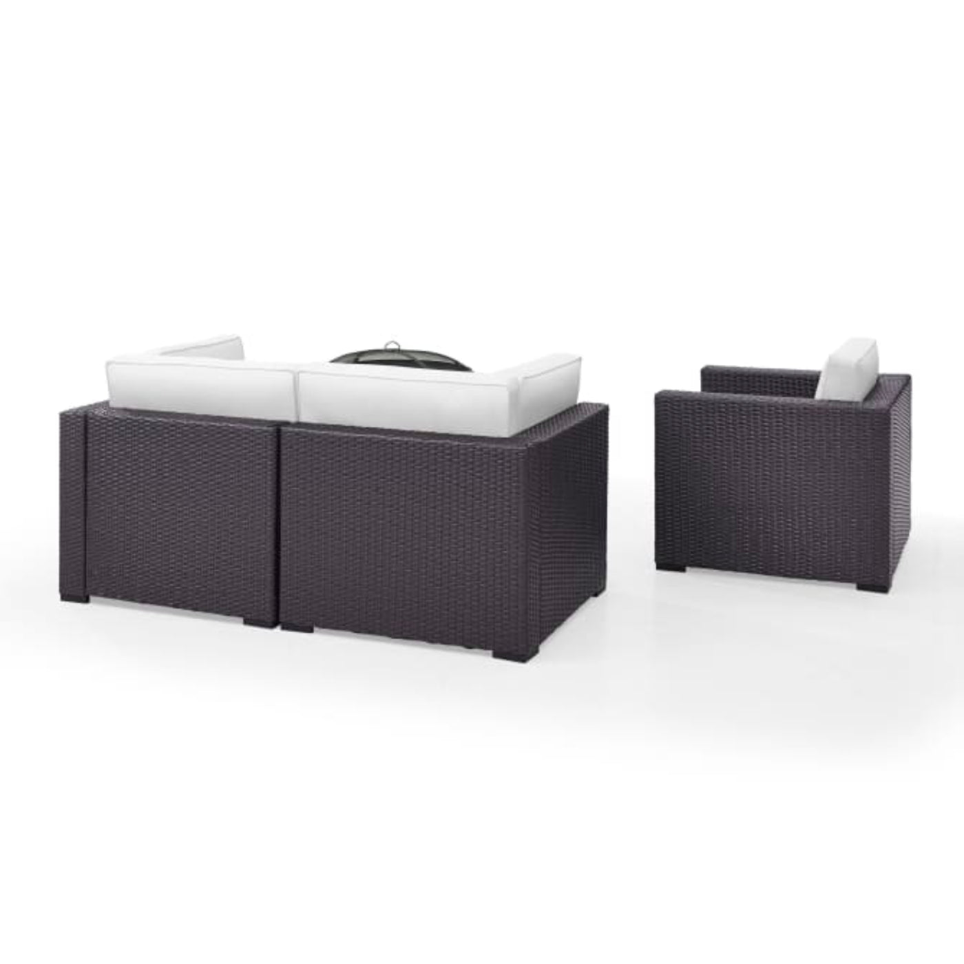 Crosley Biscayne 113.75 Inch 4pc Outdoor Wicker Conversation Set W/Fire Pit - KO70119BR