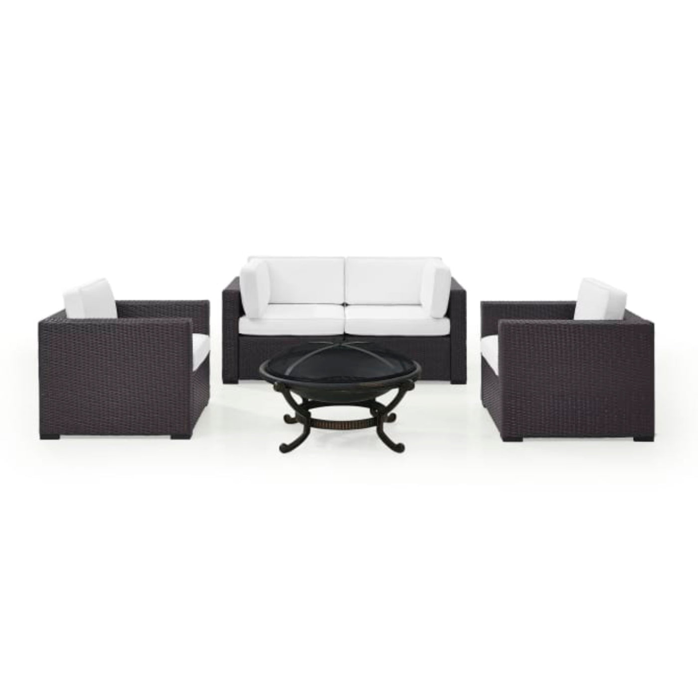 Crosley Biscayne 147 Inch 5pc Outdoor Wicker Conversation Set W/Fire Pit - KO70121BR