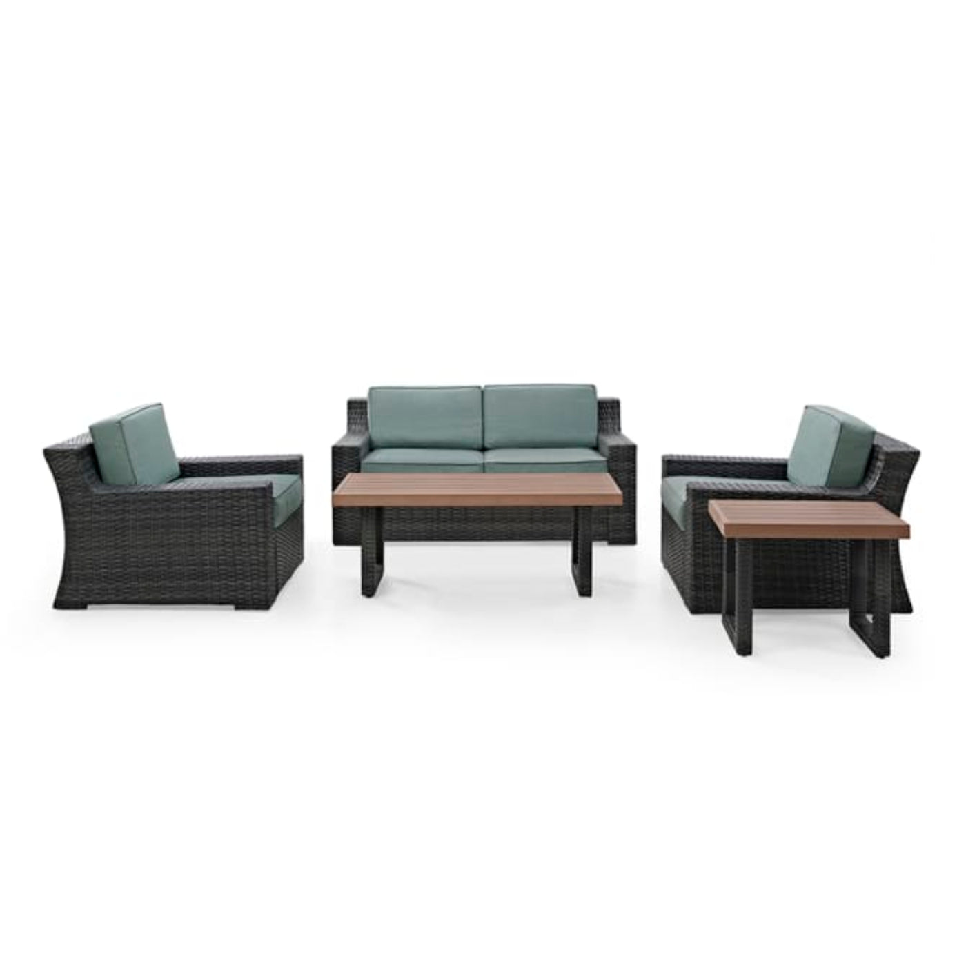 Crosley Beaufort 158 Inch 5pc Outdoor Wicker Conversation Set Mist - KO70123BR-MI