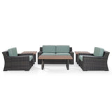 Crosley Beaufort 158 Inch 6pc Outdoor Wicker Conversation Set Mist - KO70131BR-MI