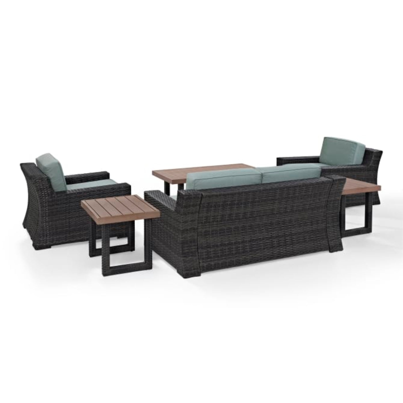Crosley Beaufort 158 Inch 6pc Outdoor Wicker Conversation Set Mist - KO70131BR-MI