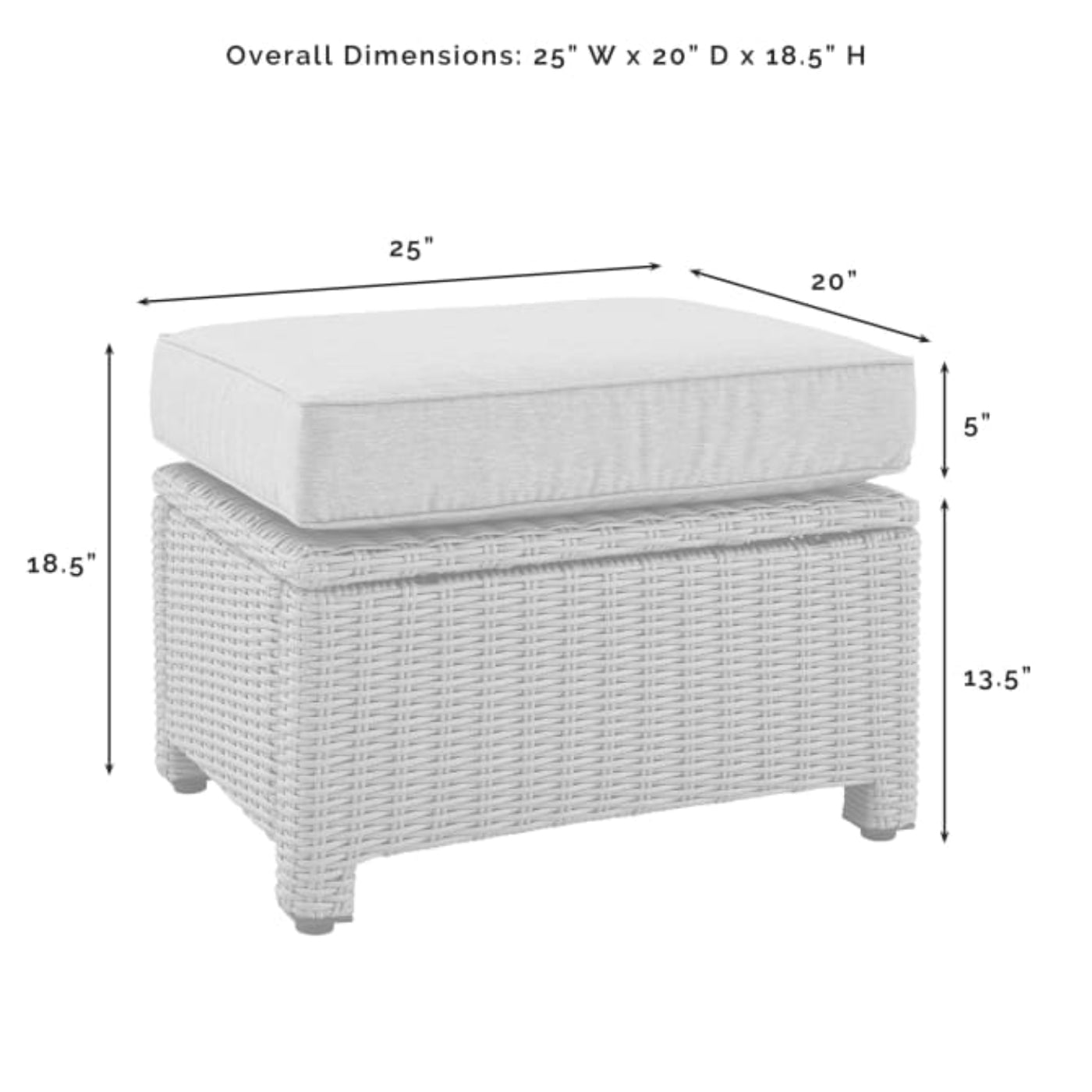 Crosley Bradenton 150.50 Inch 6pc Outdoor Wicker Sofa Set W/Fire Table - KO70184WB