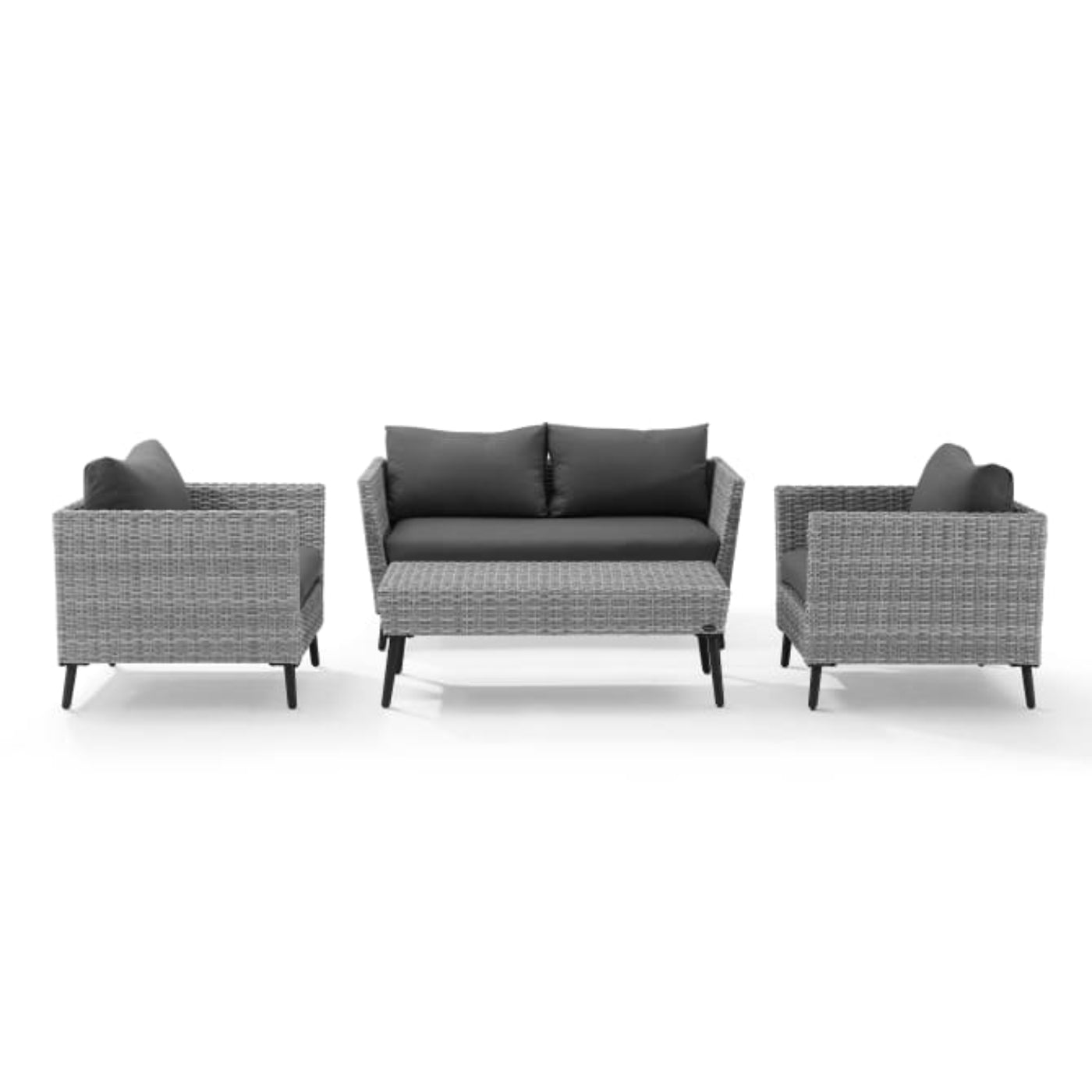 Crosley Richland 4pc Outdoor Wicker Conversation Set Charcoal - KO70200GY-CL