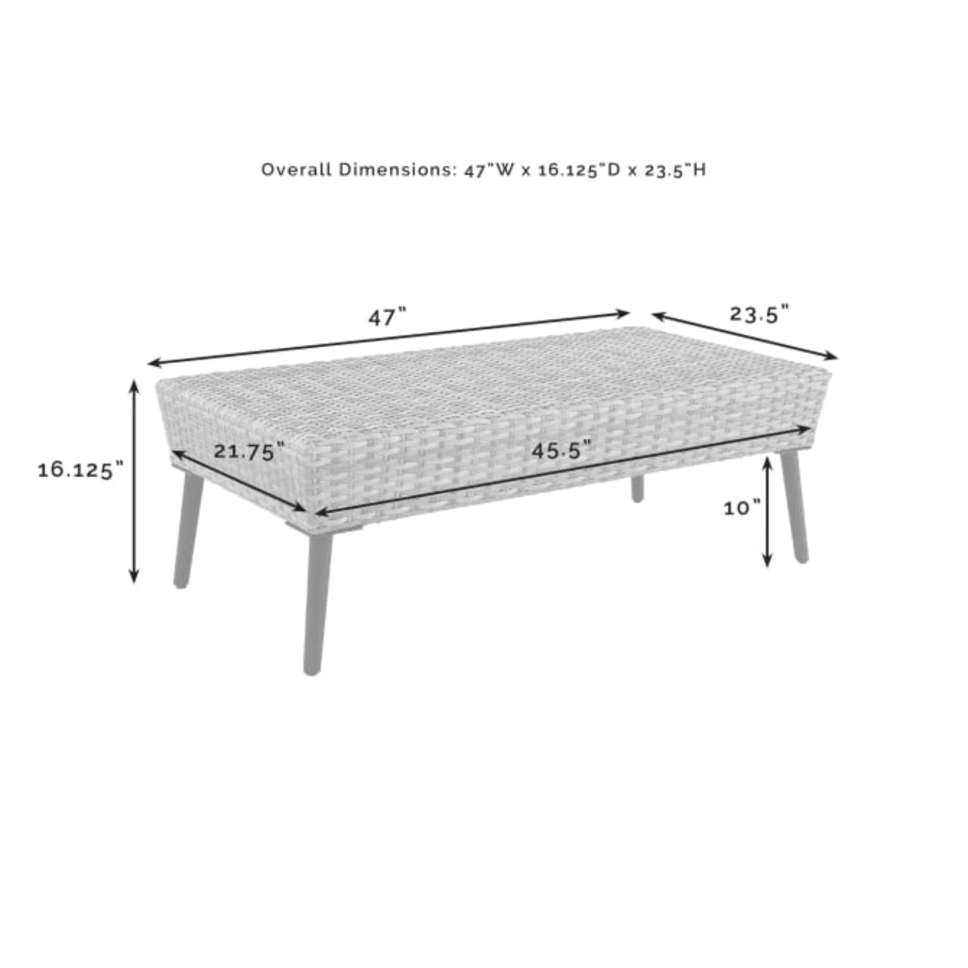 Crosley Richland 4pc Outdoor Wicker Conversation Set Charcoal - KO70200GY-CL