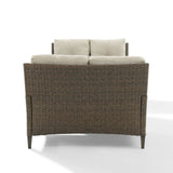 Crosley Rockport Outdoor Wicker 3pc High Back Conversation Set Oatmeal - KO70212LB-OL