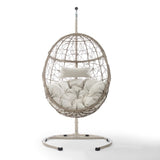 Crosley Cleo Indoor/Outdoor 42 Inch Wicker Hanging Egg Chair Sand - KO70230LB