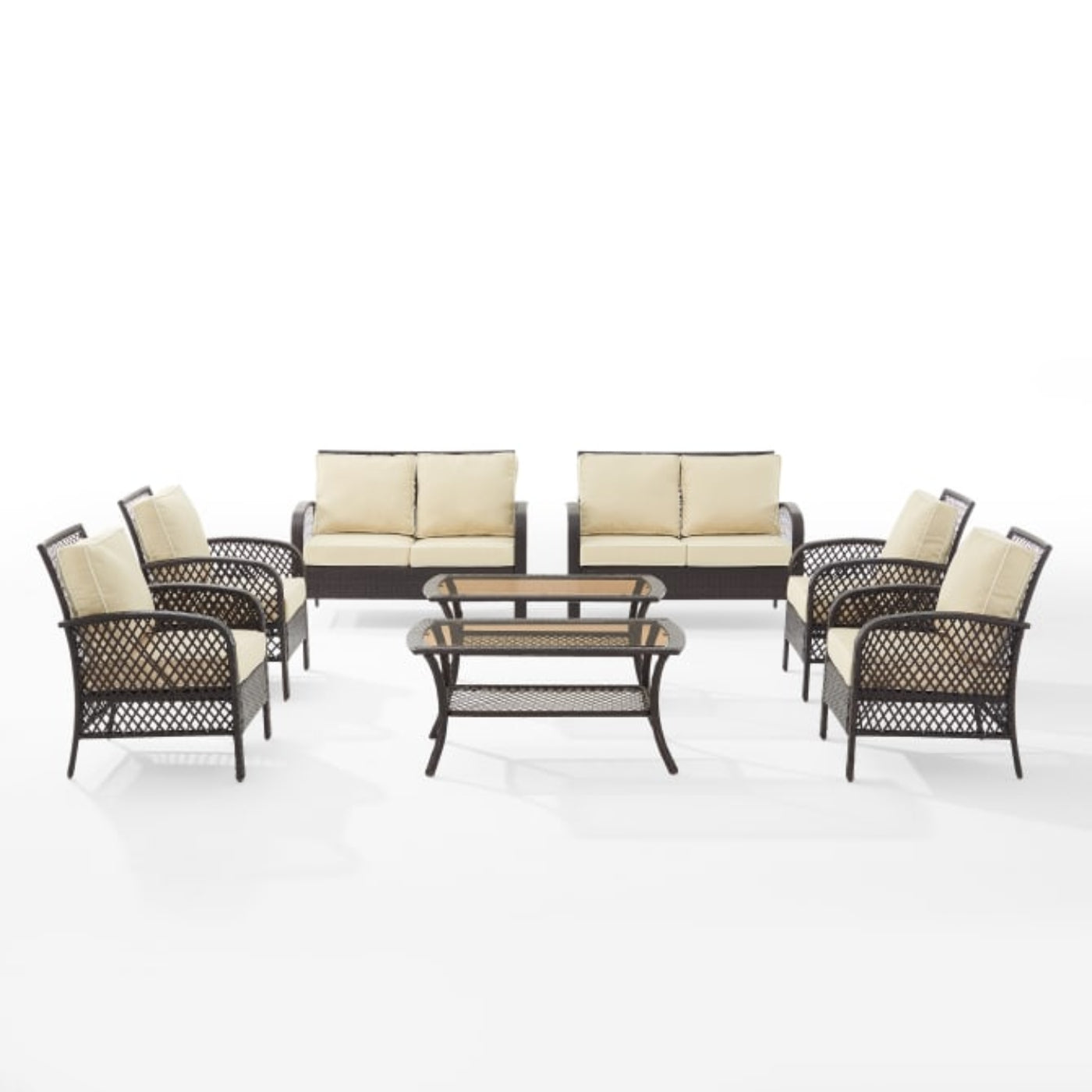 Crosley Tribeca 128 Inch 8pc Outdoor Wicker Conversation Set - KO70237