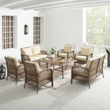 Crosley Tribeca 128 Inch 8pc Outdoor Wicker Conversation Set - KO70237