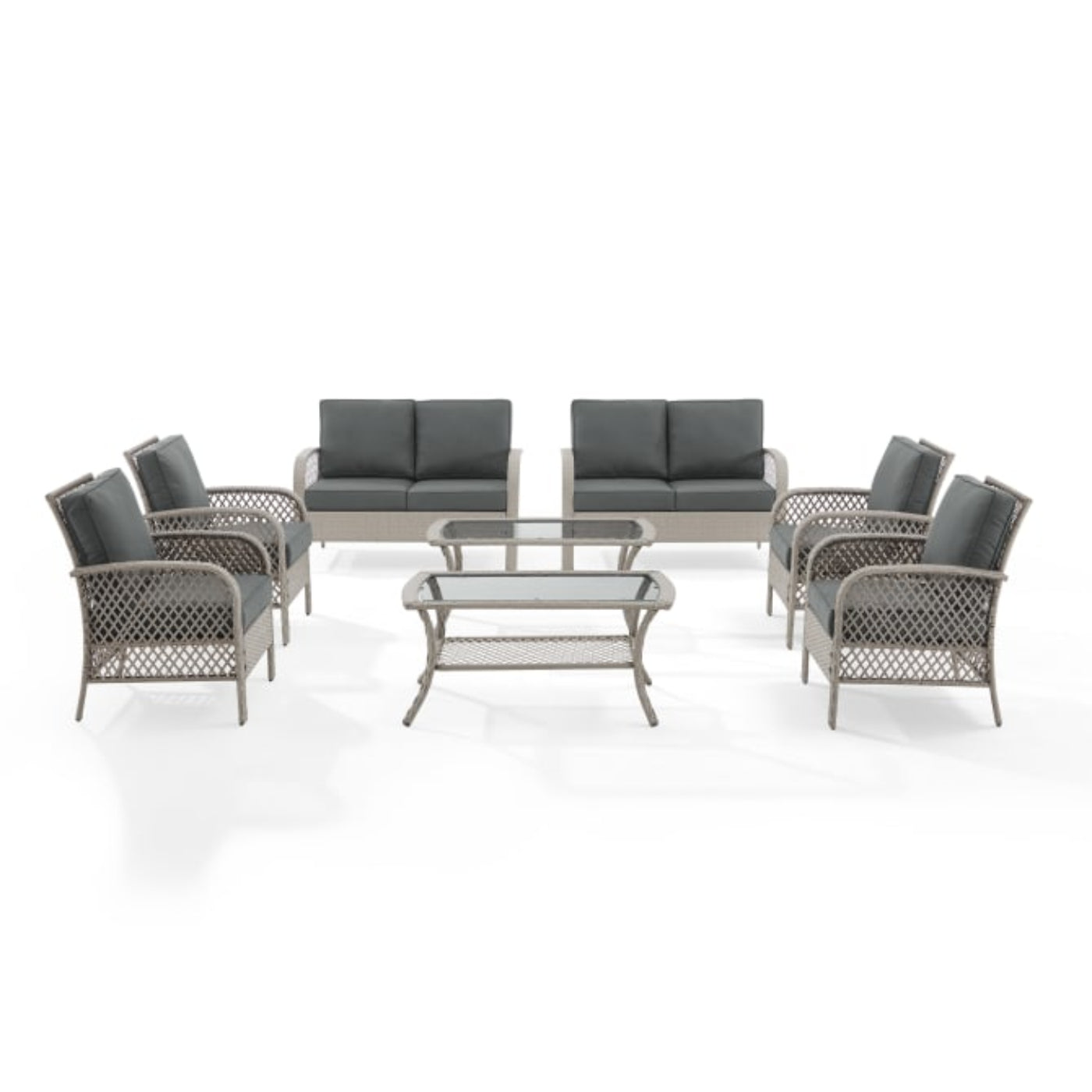 Crosley Tribeca 128 Inch 8pc Outdoor Wicker Conversation Set - KO70237