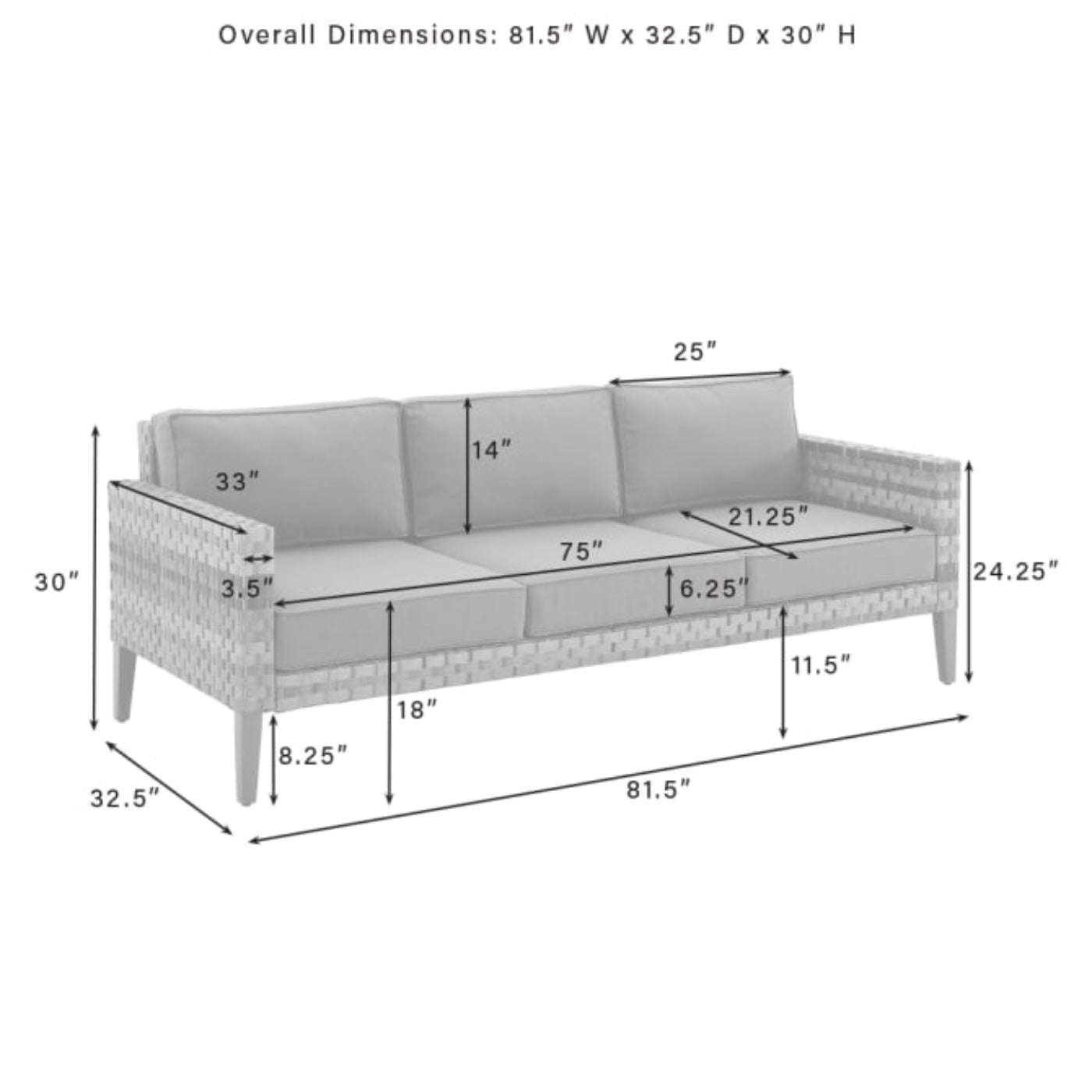 Crosley Prescott Outdoor Wicker Sofa - KO70250BR