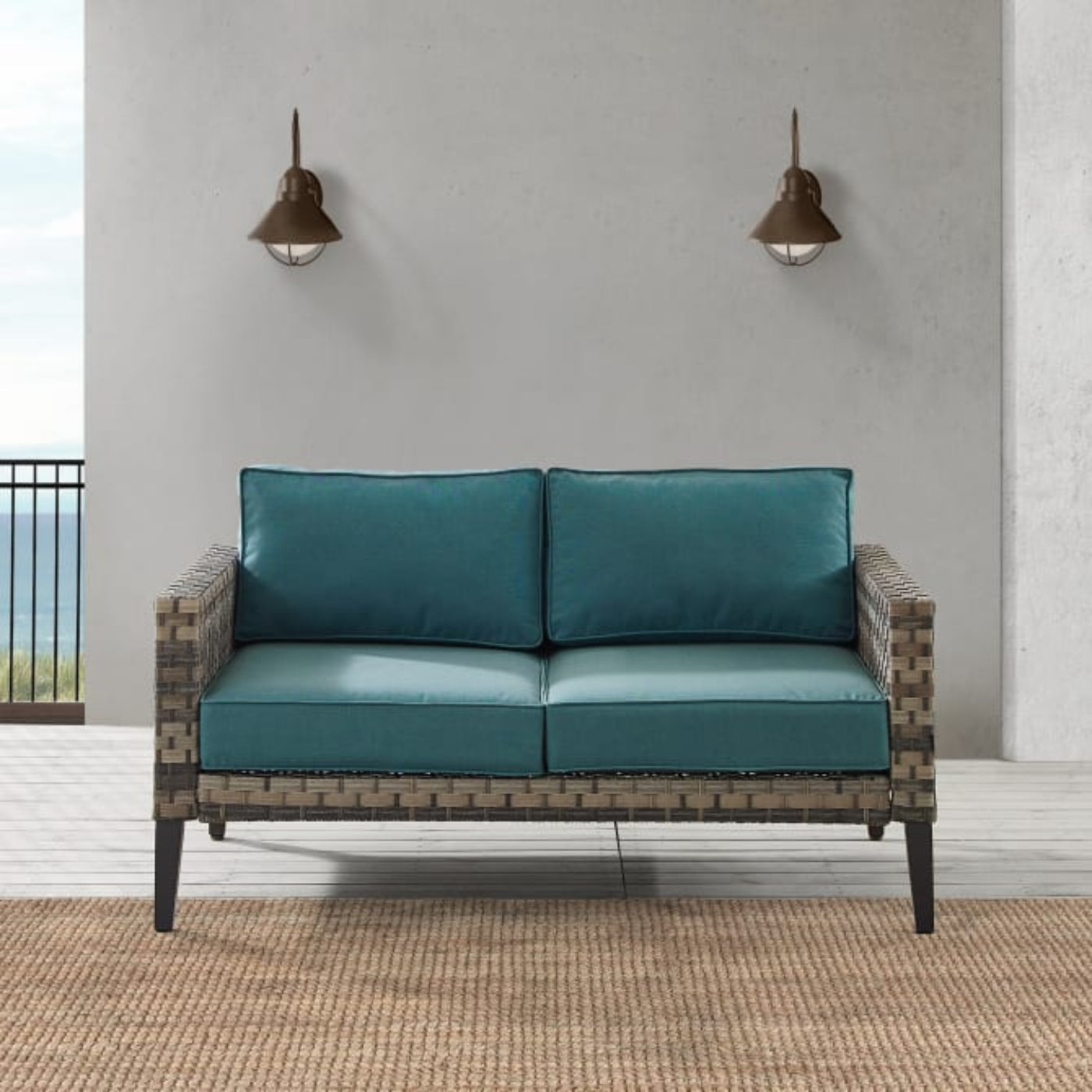 Crosley Prescott Outdoor Wicker Loveseat - KO70251BR