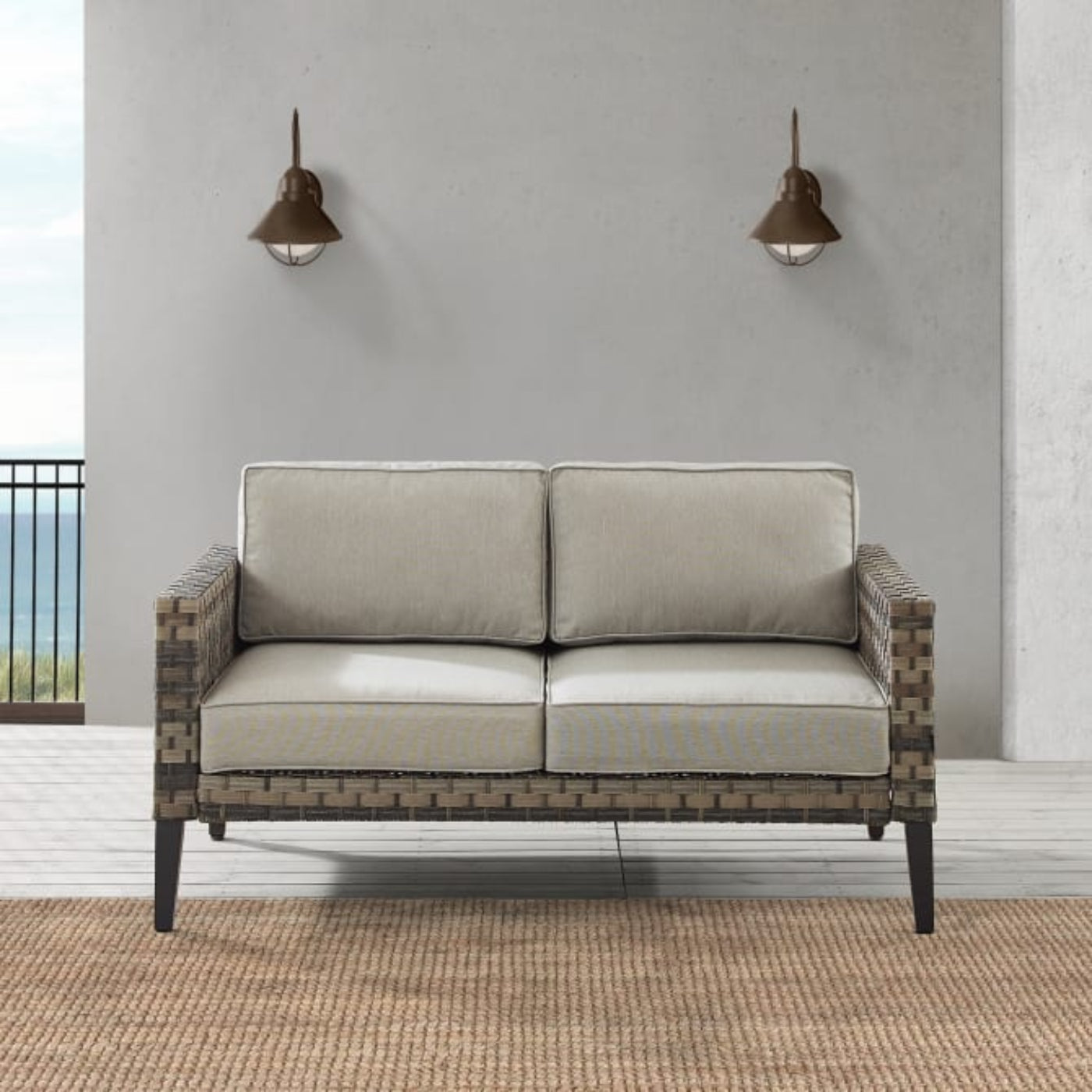 Crosley Prescott Outdoor Wicker Loveseat - KO70251BR