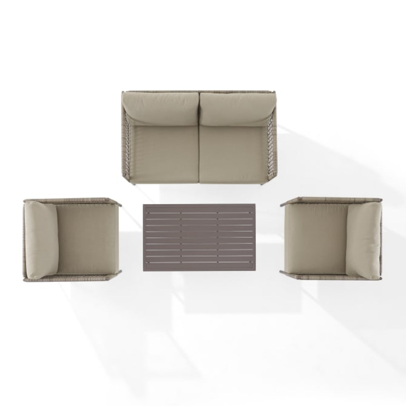 Crosley Haven 143 Inch  4pc Outdoor Wicker Conversation Set Light Grey - KO70290LB-LG