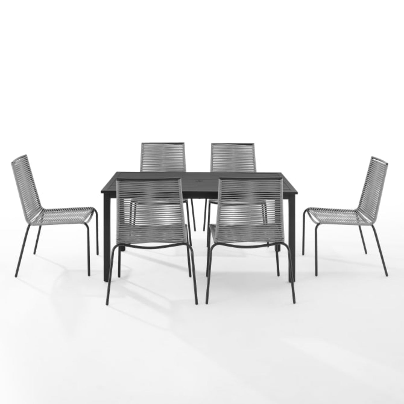 Crosley Fenton 7pc Outdoor Wicker/ Metal Dining Set Gray - KO70283MB-GY