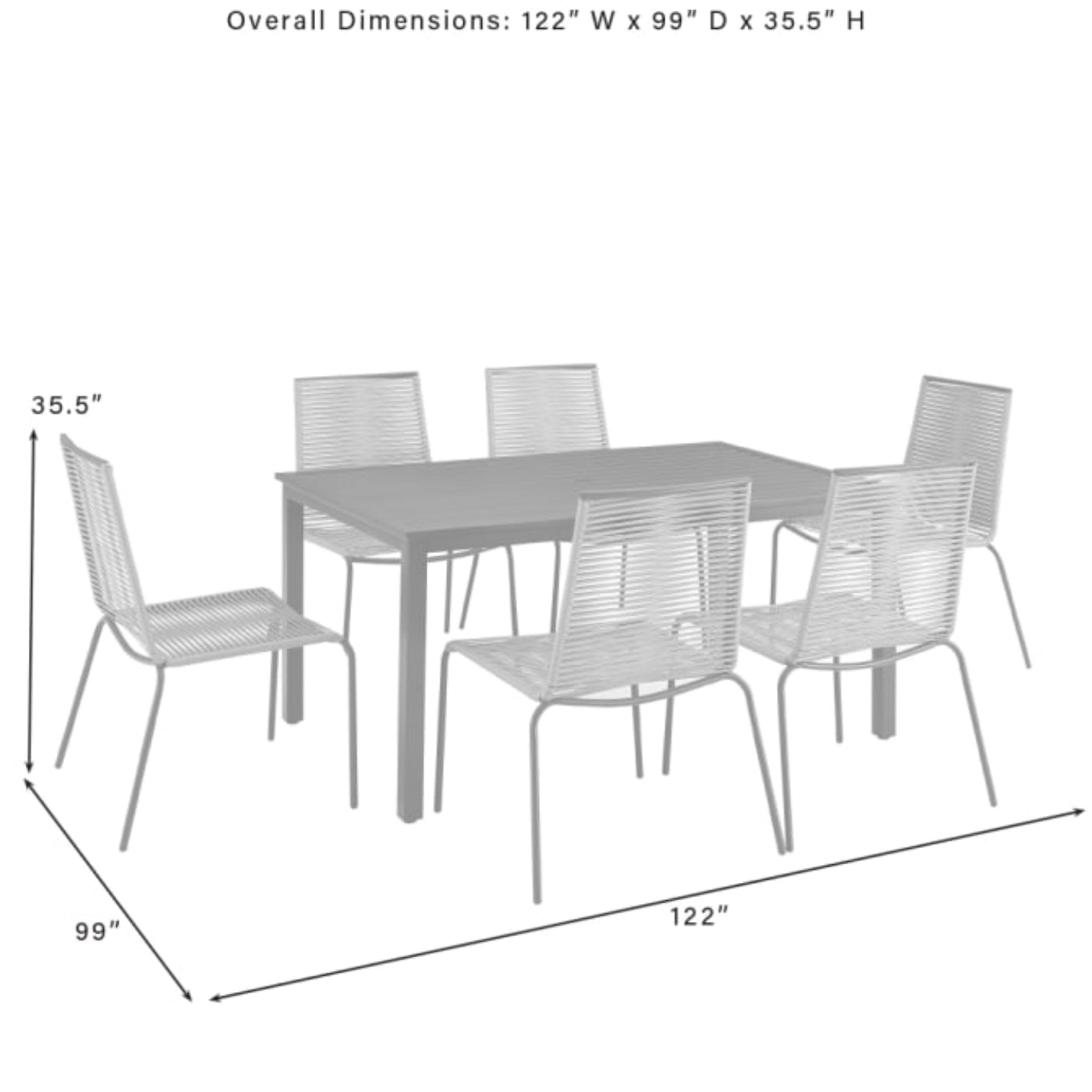 Crosley Fenton 7pc Outdoor Wicker/ Metal Dining Set Gray - KO70283MB-GY