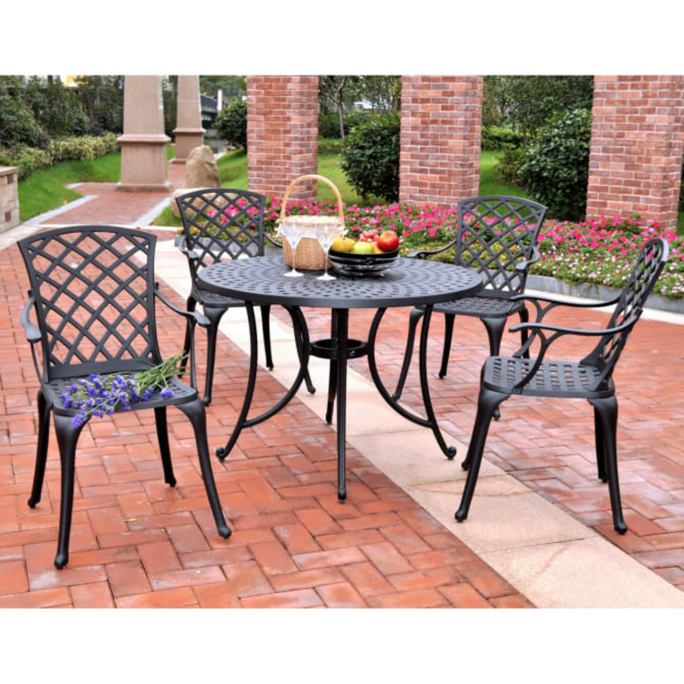 Crosley Sedona 42" 5pc Outdoor Dining Set Black - KOD6004BK