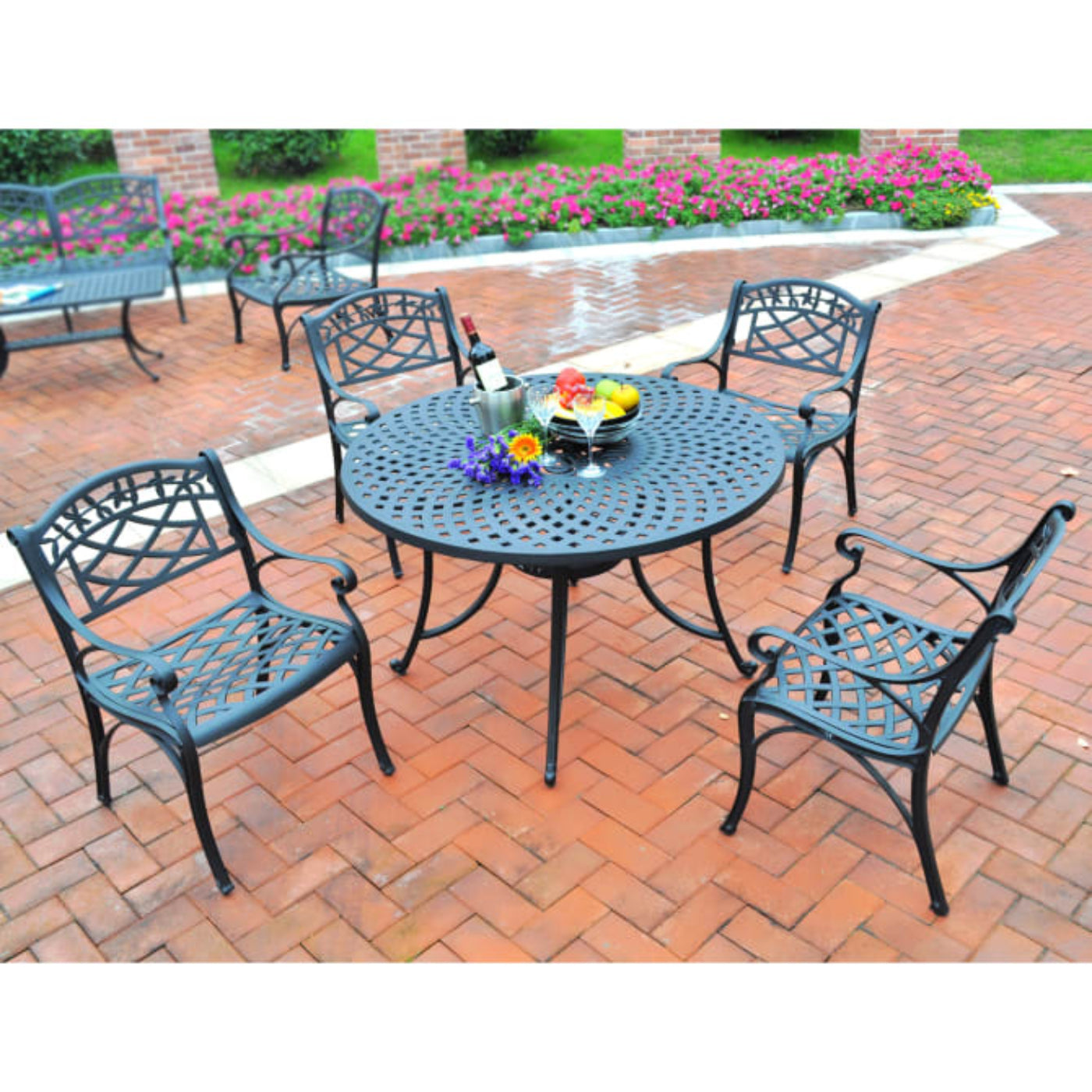 Crosley Sedona 42" 5pc Outdoor Dining Set Black - KOD6003BK