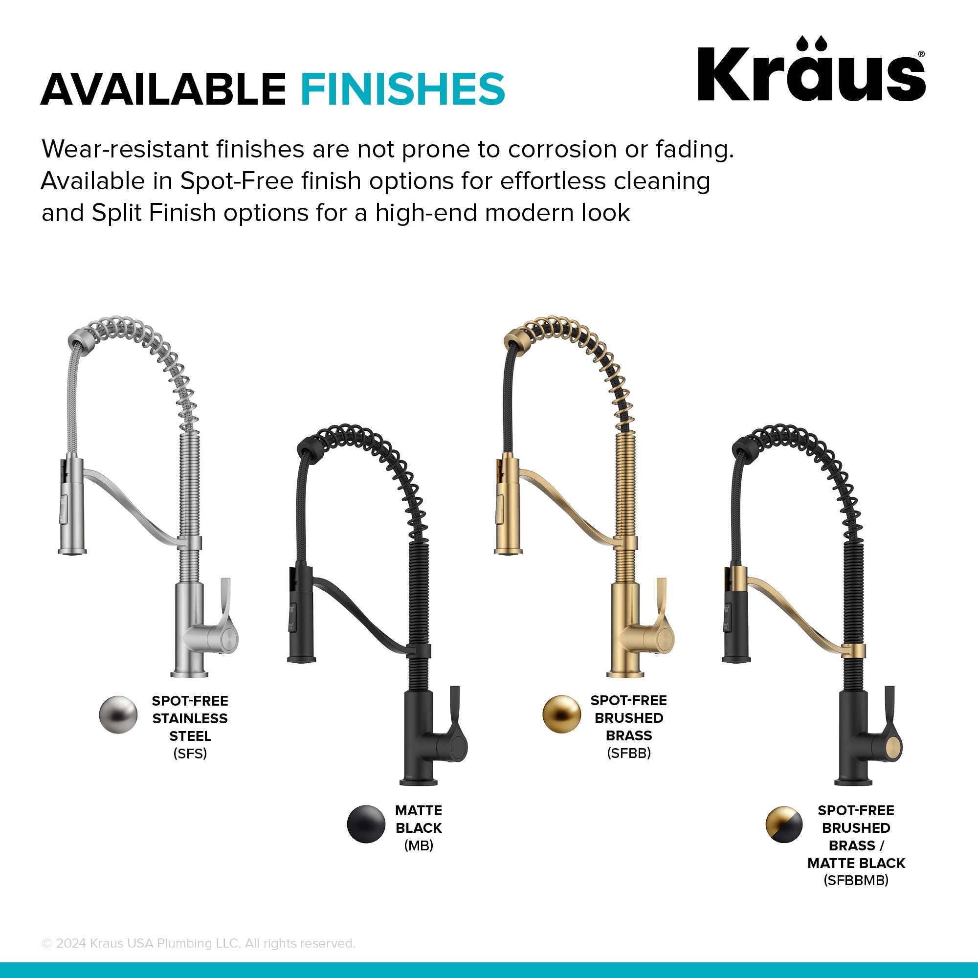 KRAUS Torak Single Handle Pull Down Kitchen Faucet in Matte Black with Brushed Brass - KPF-2635SFBBMB