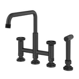 KRAUS Urbix Industrial Bridge Faucet in Color-Changing  Matte Black to Grey - KPF-3125MBGRCC