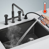 KRAUS Urbix Industrial Bridge Faucet in Color-Changing  Matte Black to Grey - KPF-3125MBGRCC